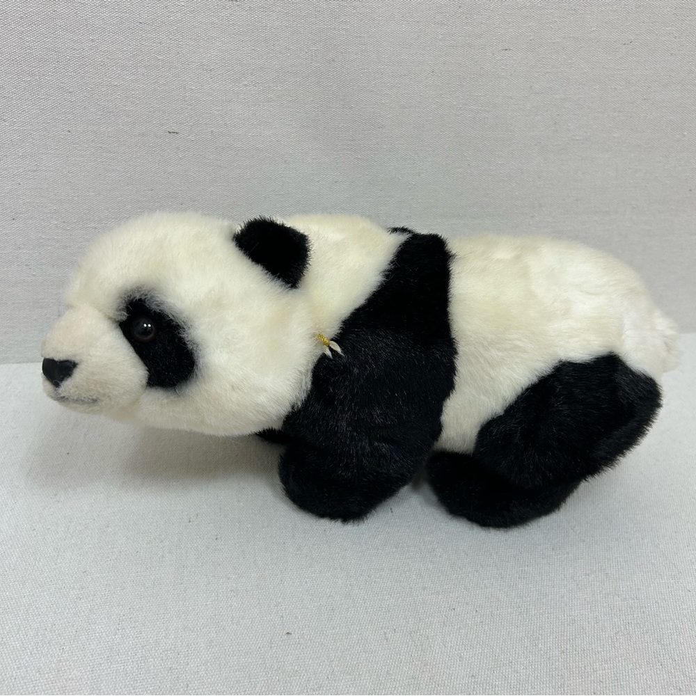 Black and White Vintage Panda Plush Toy